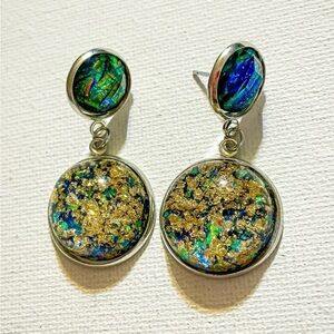 Multicolored Opalescent Dangle Earrings
